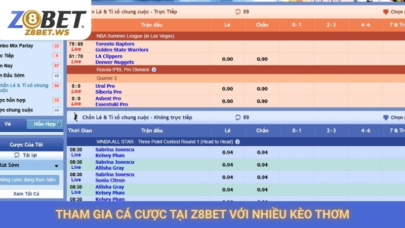 Tham gia cá cược tại Z8bet với nhiều kèo thơm
