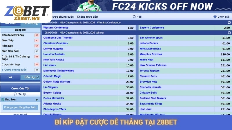 Bí kíp đặt cược dễ thắng tại Z8bet