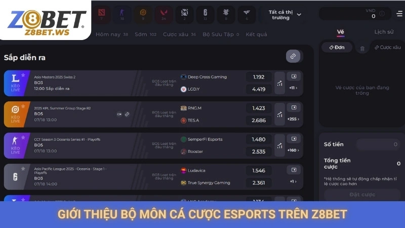 Giới thiệu bộ môn cá cược Esports trên Z8bet