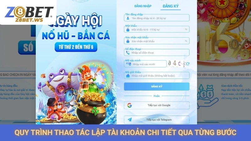 Quy trình thao tác lập tài khoản chi tiết qua từng bước