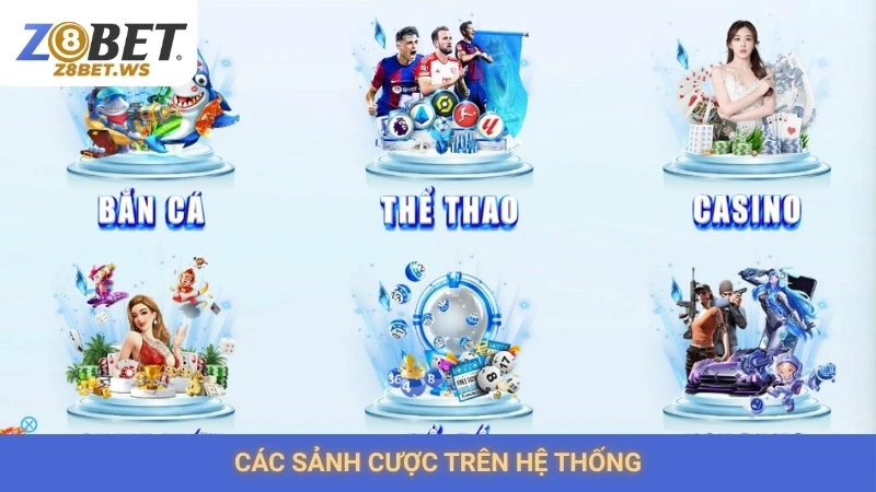 Các sảnh cược trên hệ thống