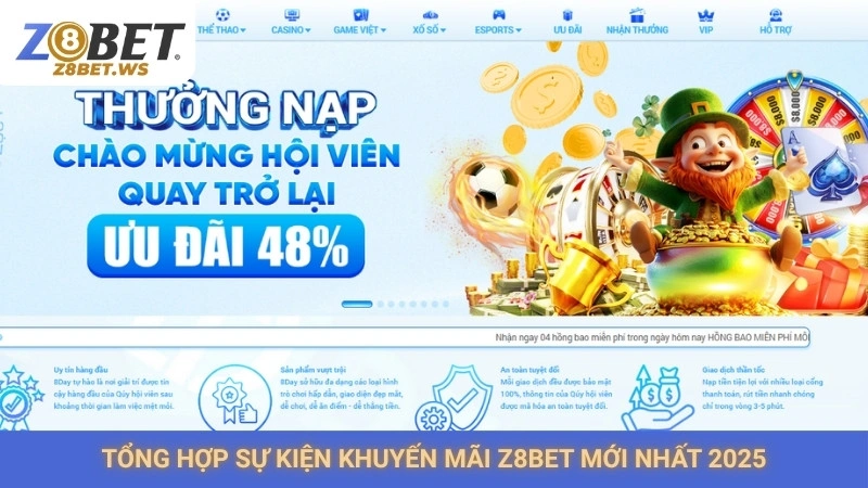 Tổng hợp sự kiện khuyến mãi Z8bet mới nhất 2025