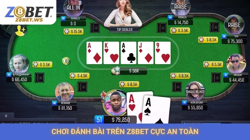 Chơi đánh bài trên Z8bet cực an toàn