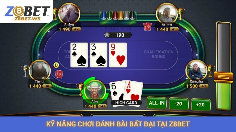 Kỹ năng chơi đánh bài bất bại tại Z8bet
